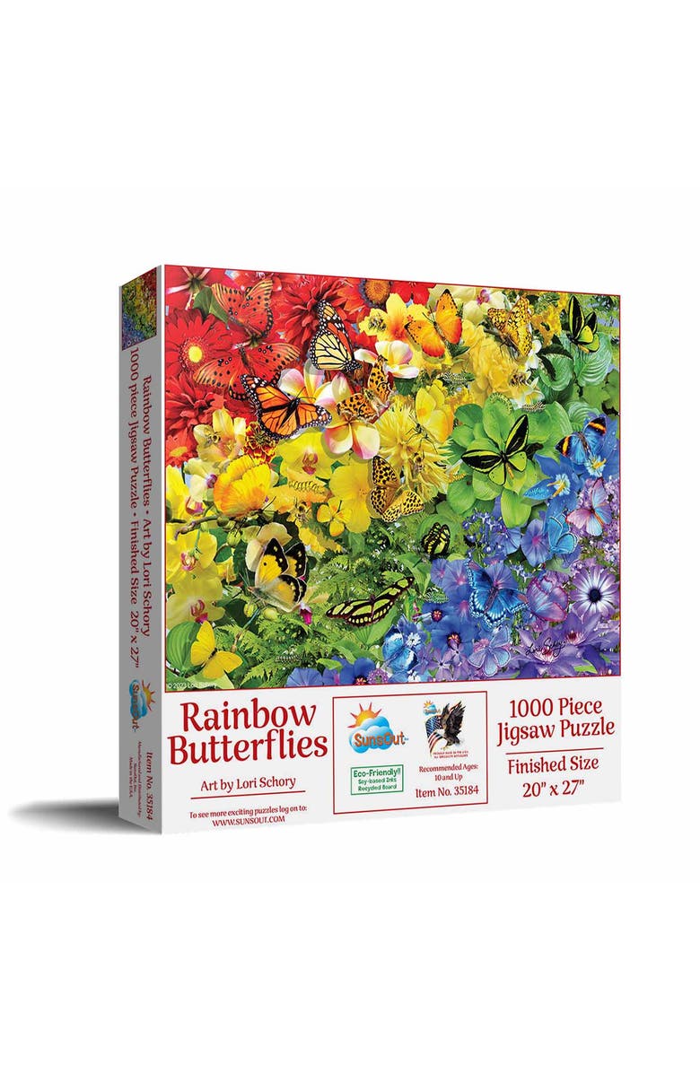Sunsout Rainbow Butterflies 1000 piece Jigsaw Puzzle for Adults, Main, color, Multicolor