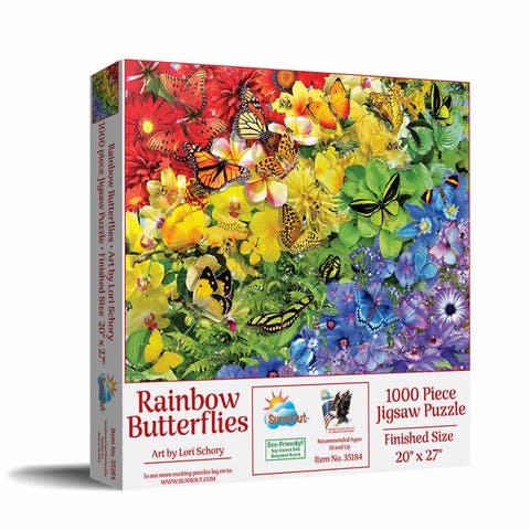 Rainbow Butterflies 1000 piece Jigsaw Puzzle for Adults