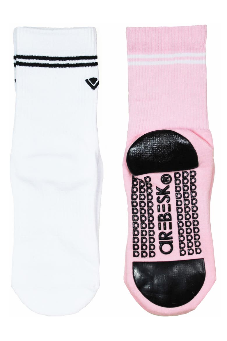 Assorted 2-Pack Grip Crew Socks, Alternate, color, SMALL