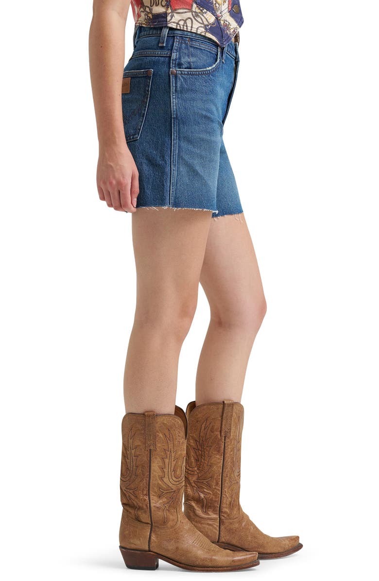 Wrangler Cowboy High Waist Denim Cutoff Shorts, Alternate, color, 