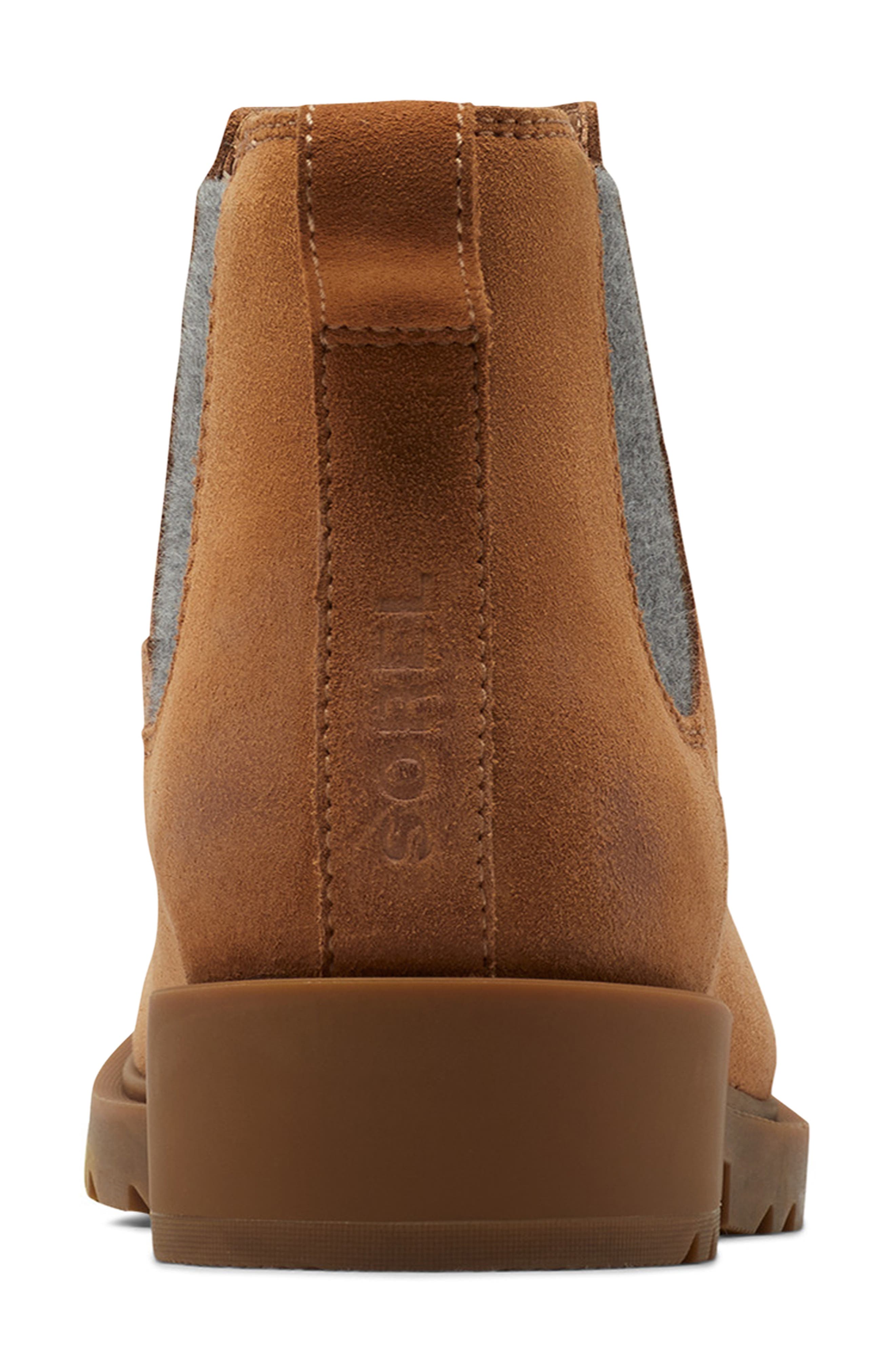 Emelie II Waterproof Suede Chelsea Boot, Alternate, color, TAWNY BUFF/ GUM 10