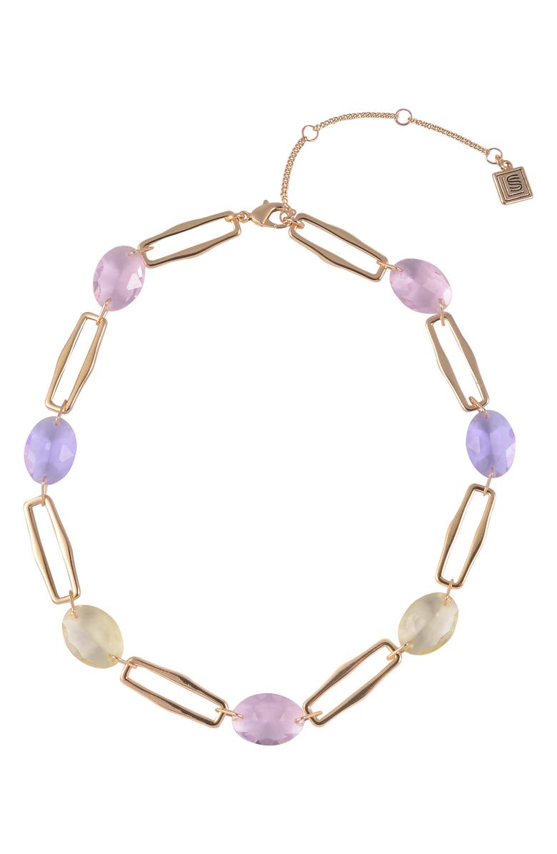 Laundry by Shelli Segal Faceted Crystal Station Collar Necklace, Main, color,