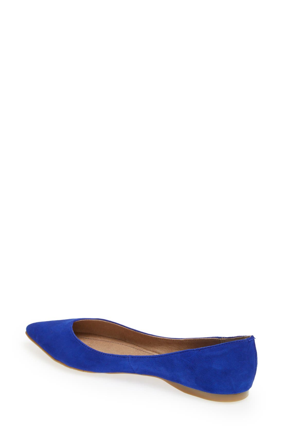 'Moveover' Pointy Toe Leather Flat, Alternate, color, COBALT SUEDE