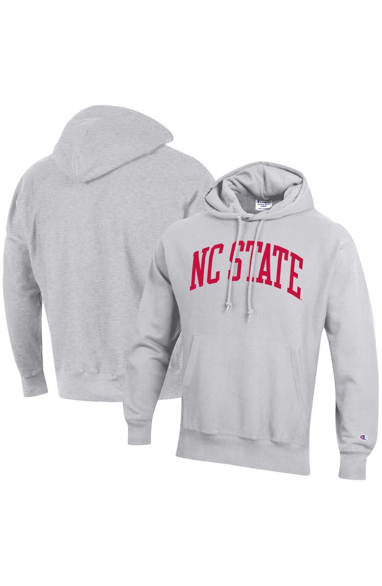 Champion Men's Champion Heathered Gray NC State Wolfpack Team Arch Reverse Weave Pullover Hoodie, Main, color, Heather Gray