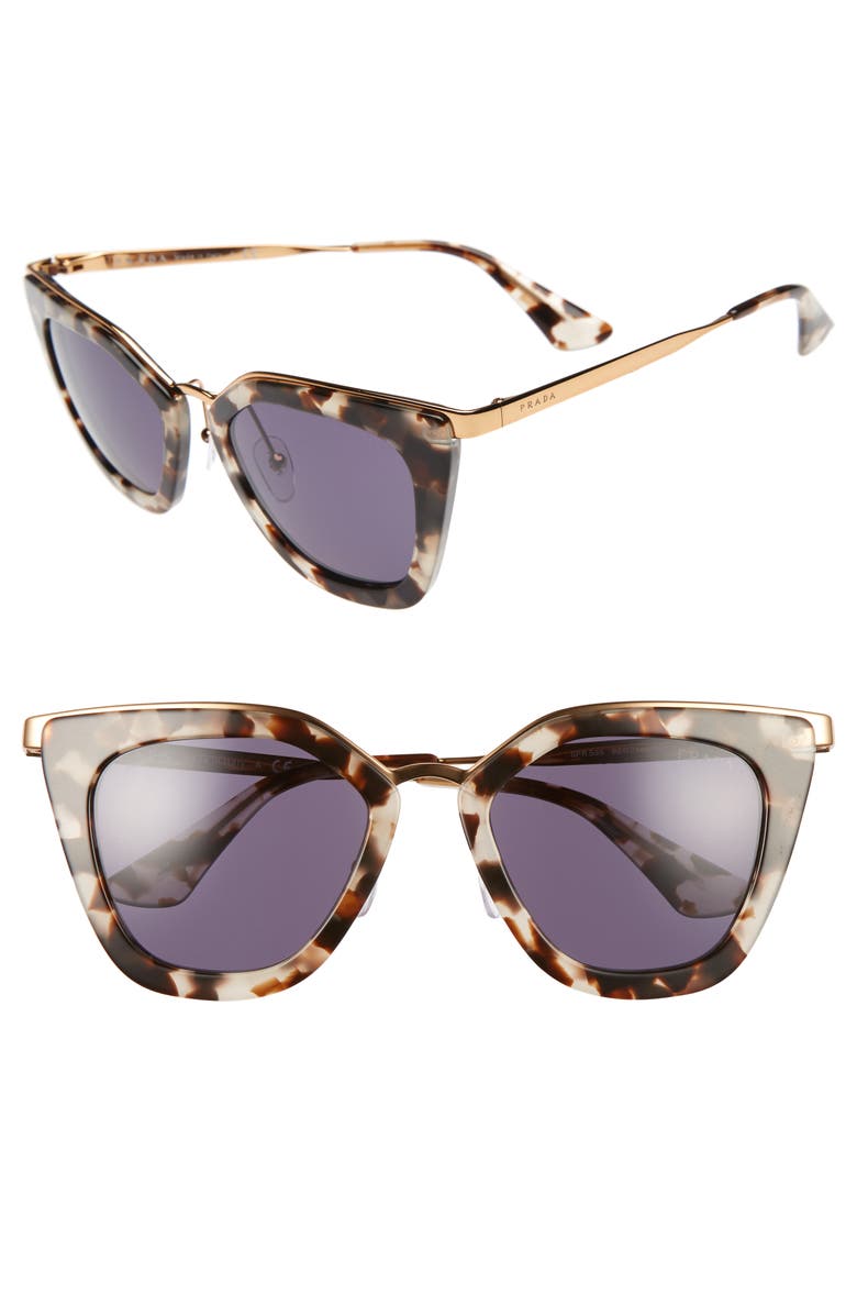 Prada 52mm Layered Frame Sunglasses, Main, color, 