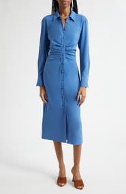 Veronica Beard Loxley Long Sleeve Midi Shirtdress