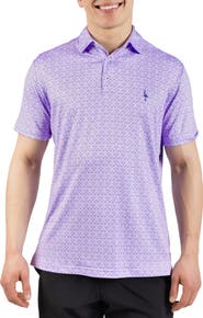 TailorByrd Golf Clubs Print Performance Polo