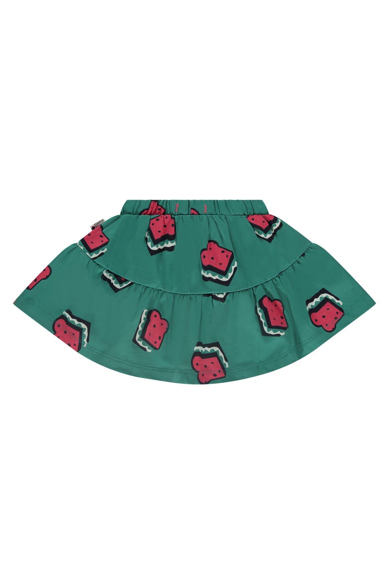 Allover Sandwich Print Tiered Skirt, Alternate, color, Emerald