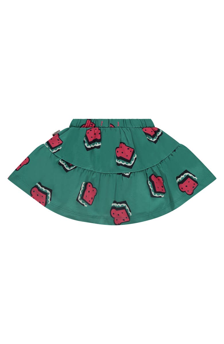 Stains and Stories by Babyface Allover Sandwich Print Tiered Skirt, Alternate, color, Emerald