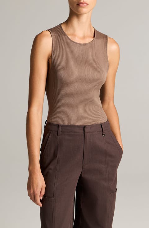 Sleeveless Cotton Rib Shell