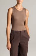 Vince Sleeveless Cotton Rib Shell