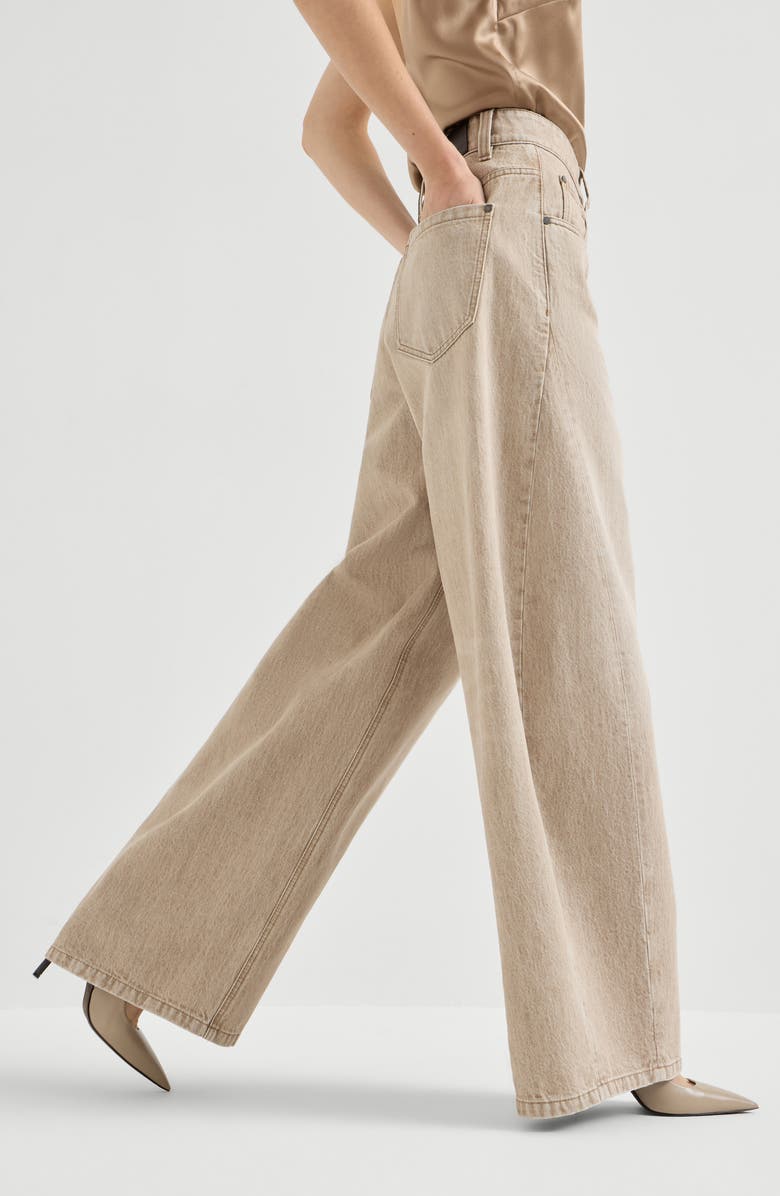 Brunello Cucinelli Authentic denim trousers, Alternate, color, Beige
