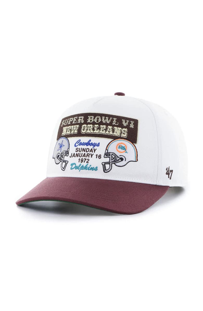 '47 Men's '47 White/Brown NFL Multi-Team Throwback Dueling Logos Adjustable Hitch Hat, Main, color, White