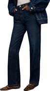 Reformation Val Baggy Distressed Straight Leg Jeans
