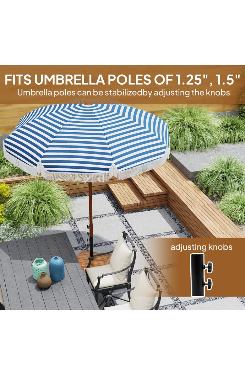 Outsunny Patio Umbrella Base, Alternate, color, Teak