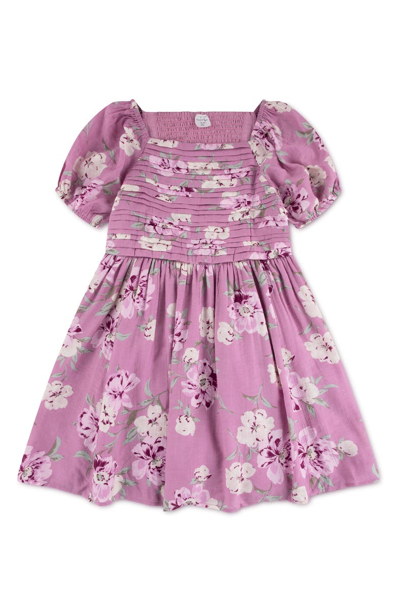 abercrombie kids Emerson Floral Crinkle Dress, Main, color, Mauve
