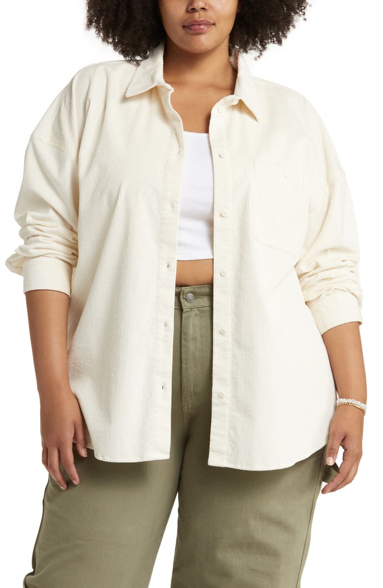 BP. Corduroy Button-Up Shirt, Main, color,