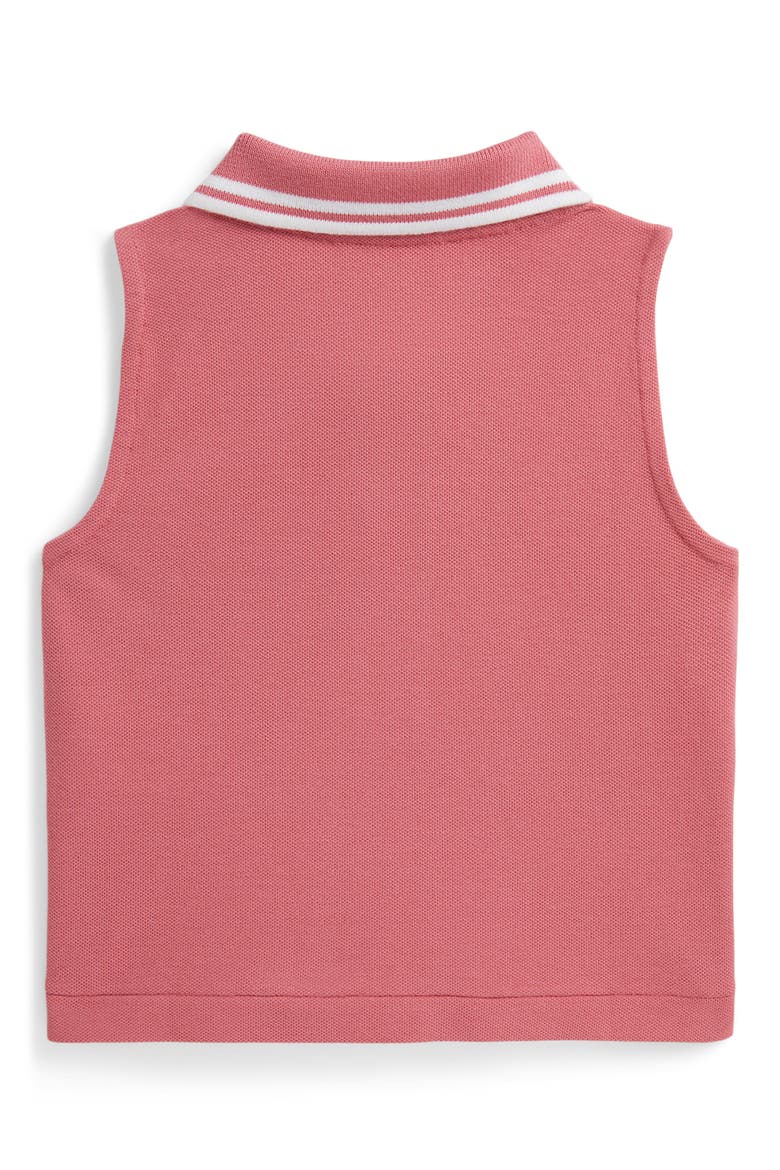 Kids' Stretch Mesh Half Zip Sleeveless Polo, Alternate, color, DESERT ROSE