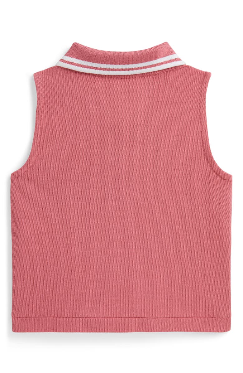 Polo Ralph Lauren Kids' Stretch Mesh Half Zip Sleeveless Polo, Alternate, color, Desert Rose