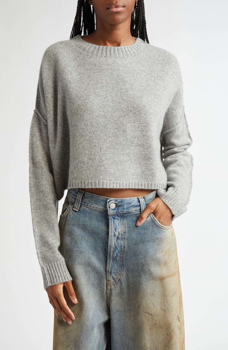 Acne Studios Karat Cool Wool & Cashmere Crop Sweater, Main, color,