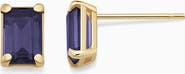Oradina 14K Gold Date Me Birthstone Stud Earrings