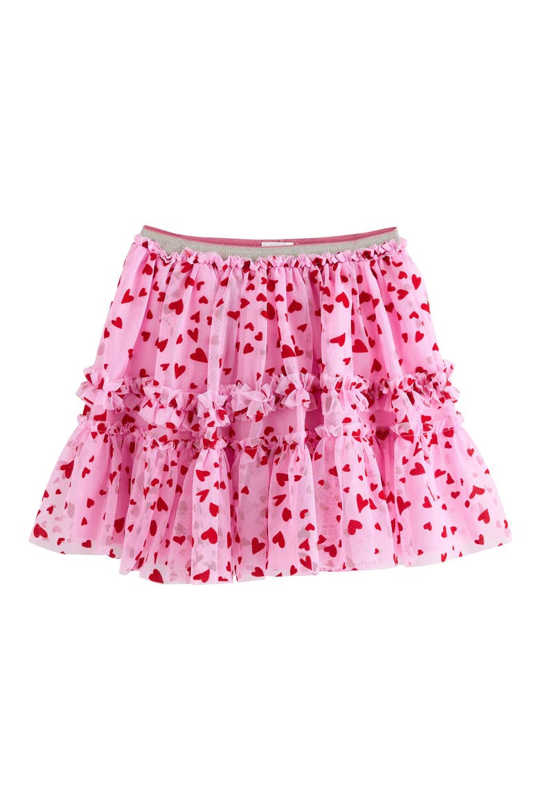 Kids' Heart Mesh Tutu Skirt, Main, color, RED
