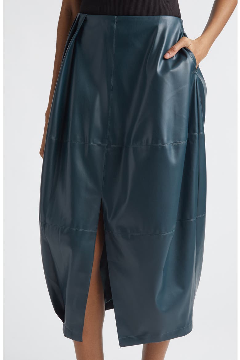 Daphne Faux Leather Skirt, Alternate, color, TURQUOISE