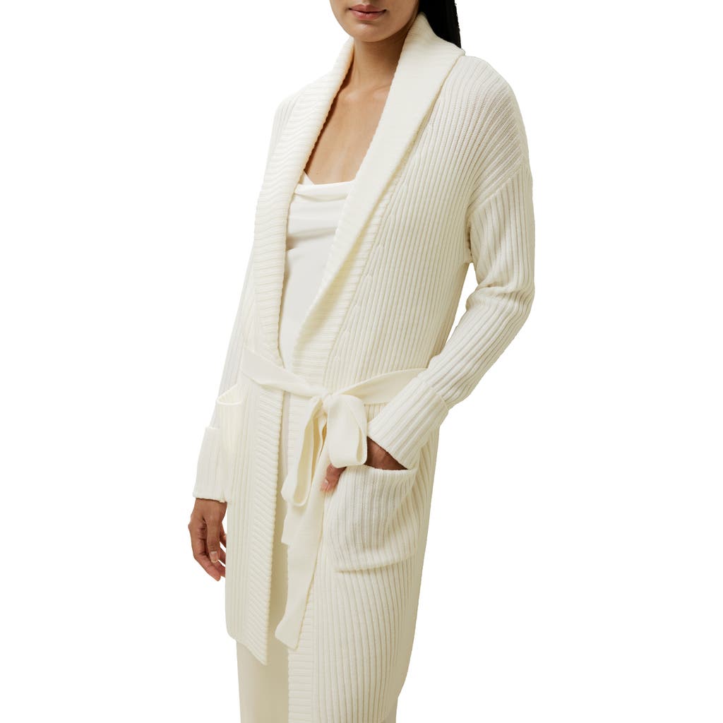Lilysilk Merino Wool Shawl Collar Cardigan In White