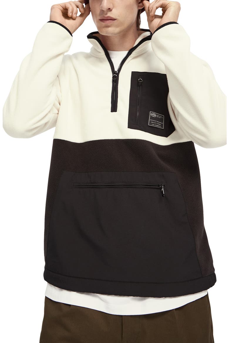 Half Zip Fleece Pullover, Main, color, IVORY