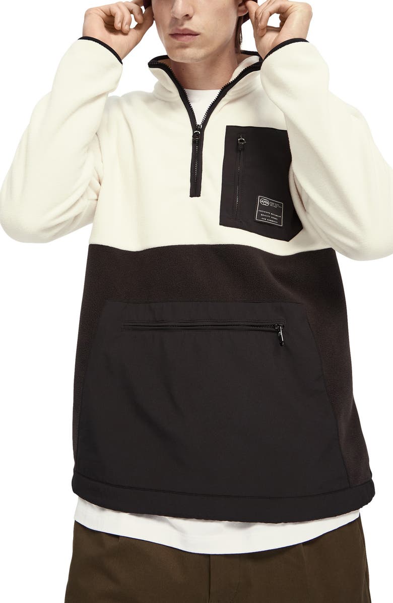 Scotch & Soda Half Zip Fleece Pullover, Main, color,