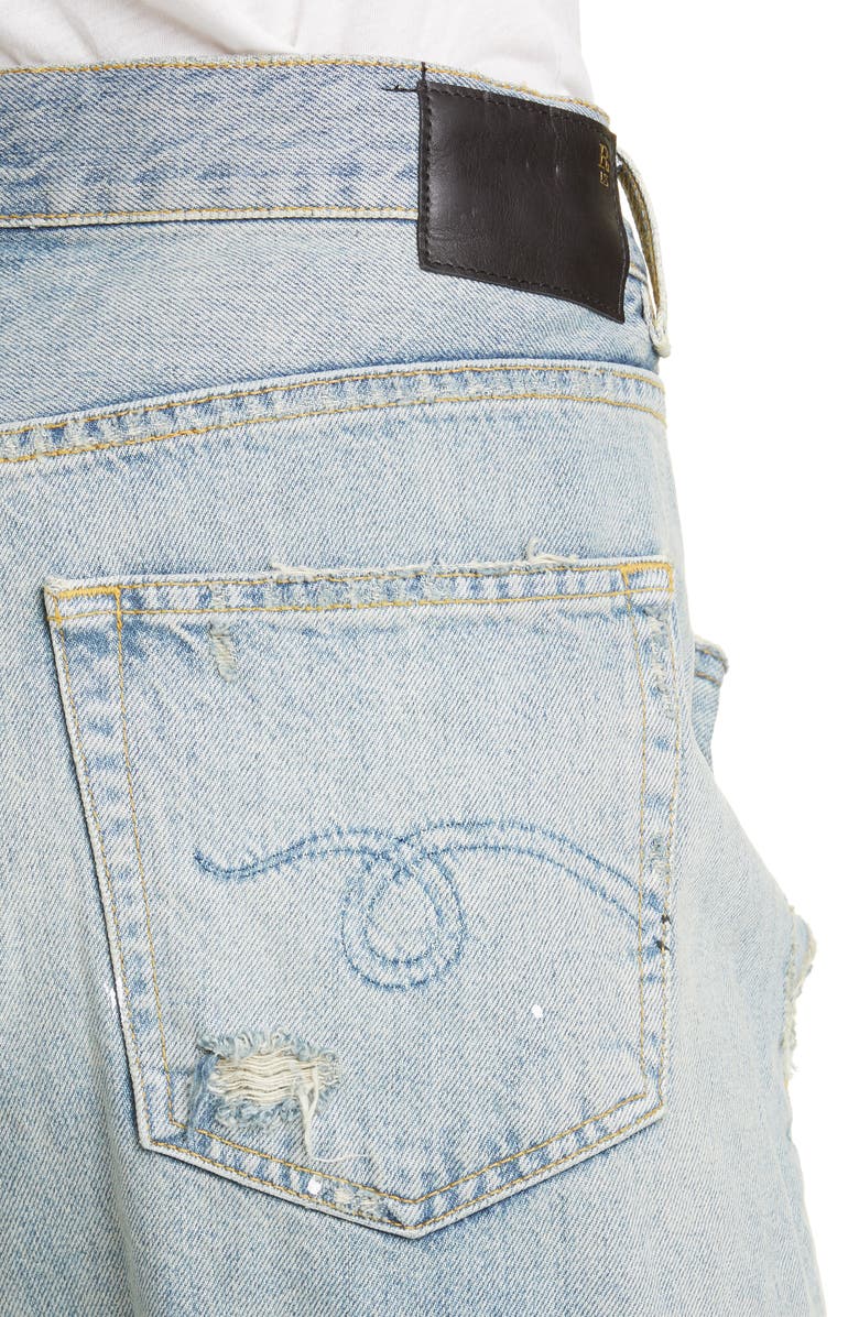 R13 Crossover Ripped Jeans, Alternate, color, 