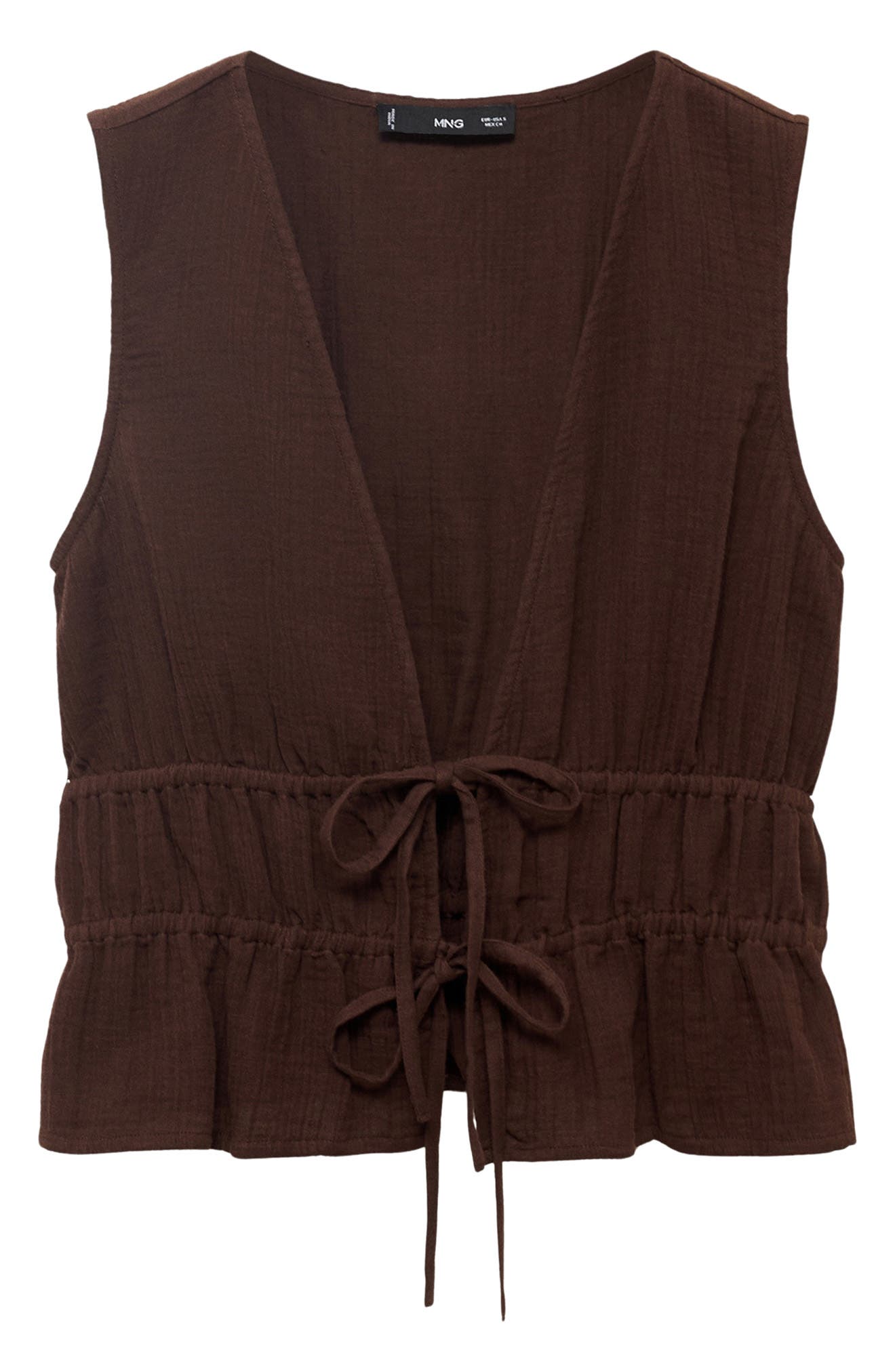 Tie Front Cotton Gauze Top