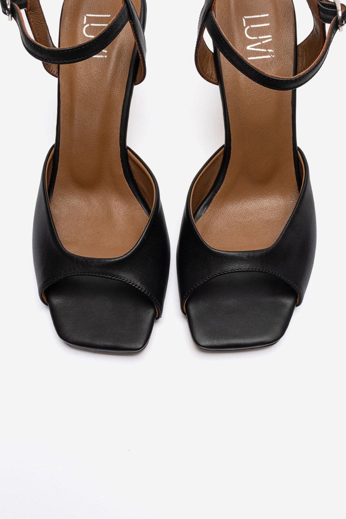 Elvia Leather Stiletto Ankle Strap Sandal, Alternate, color, Black