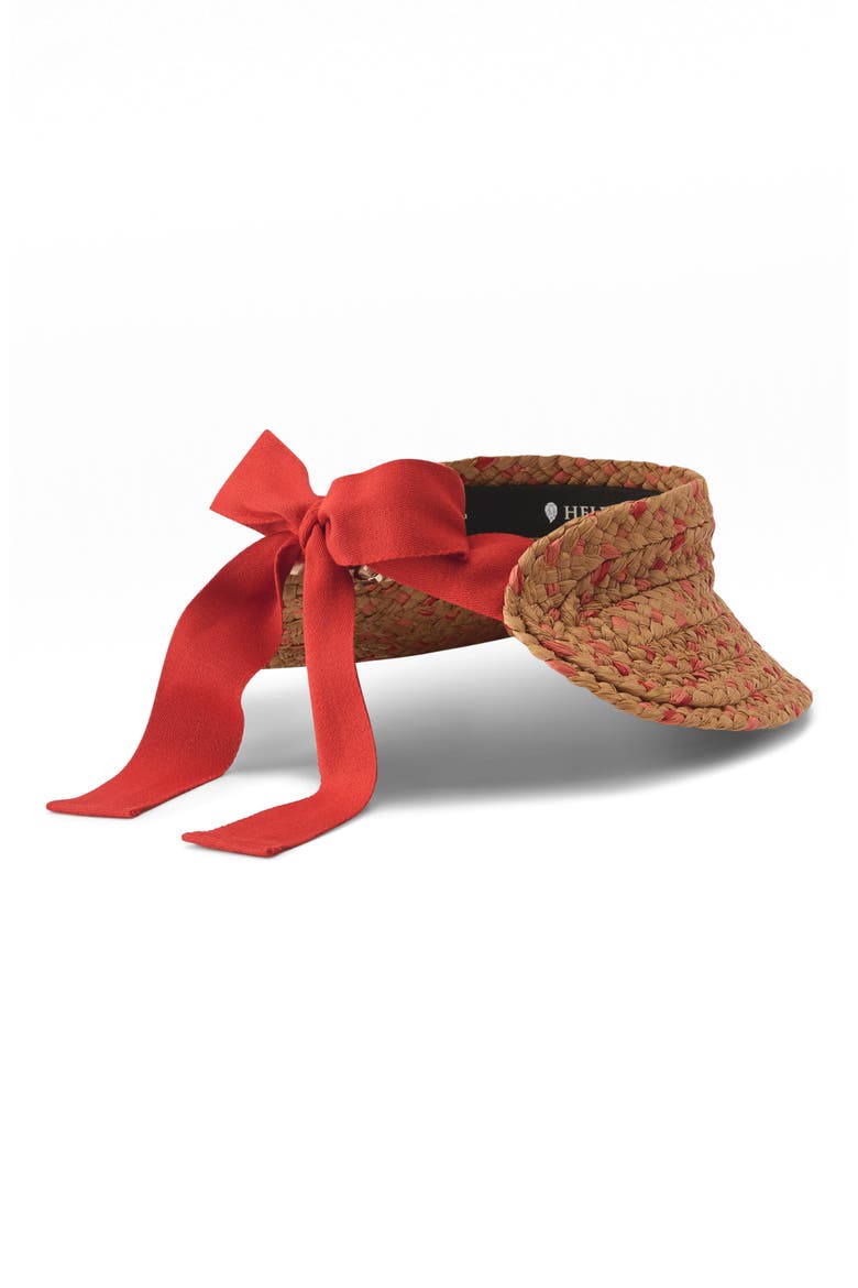 Amilia Tie Back Visor, Alternate, color, NOUGAT/ TROPICAL