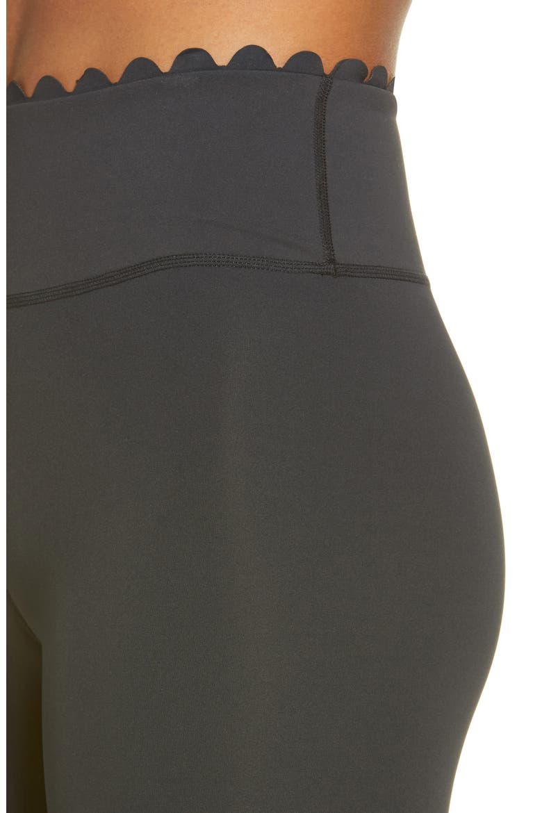 Scallop Active High Waist Leggings, Alternate, color, JET BLACK