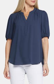 NYDJ Puff Sleeve Popover Top