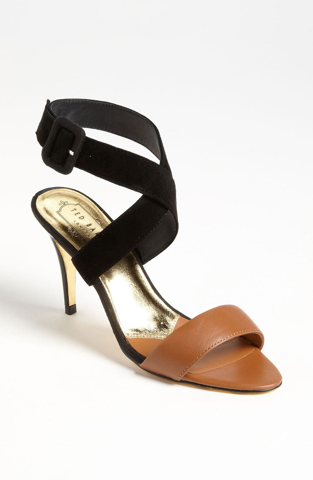 'Jolea' Sandal, Main, color, TAN/ BLACK SUEDE