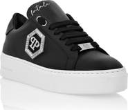 PHILIPP PLEIN Nappa Leather Low Top Sneakers Crystal Fatale Women