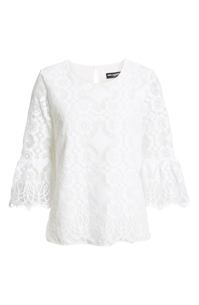 KARL LAGERFELD PARIS Lace Blouse, Alternate, color,