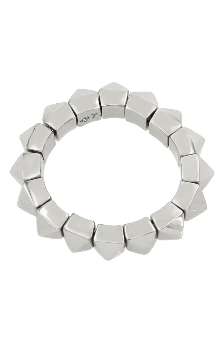 AllSaints Pyramid Chain Ring, Alternate, color, Rhodium