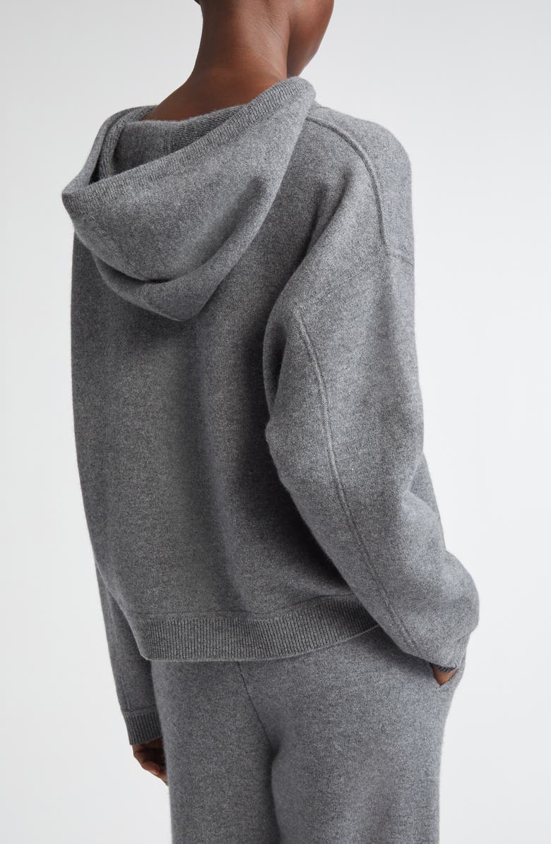 LOULOU DE SAISON Sarla Loose Fit Cashmere Hoodie, Alternate, color, Anthracite Melange