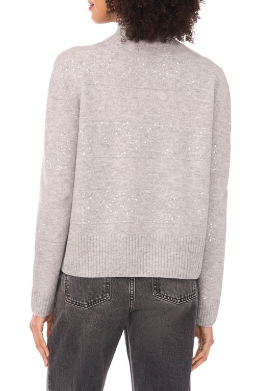 Halogen ® Mock Neck Sequin Stripe Sweater In Gray
