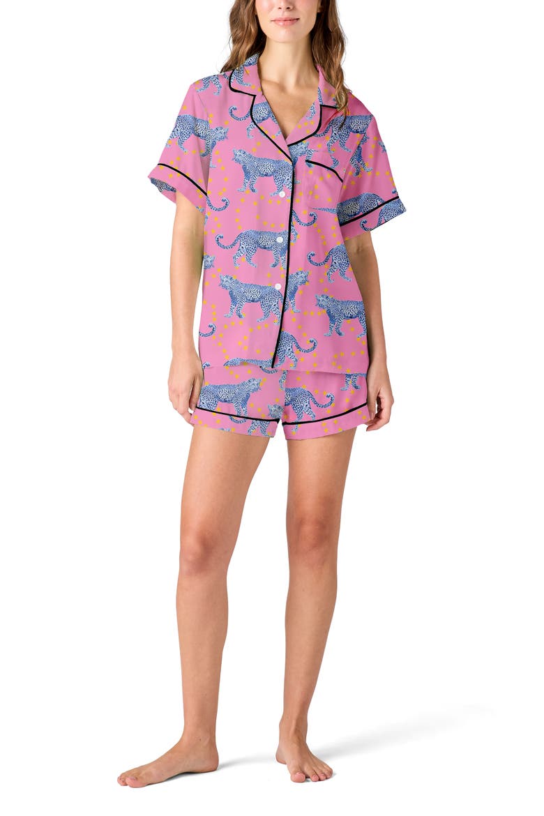 Cosmic Cheetah Short Set, Main, color, Pink