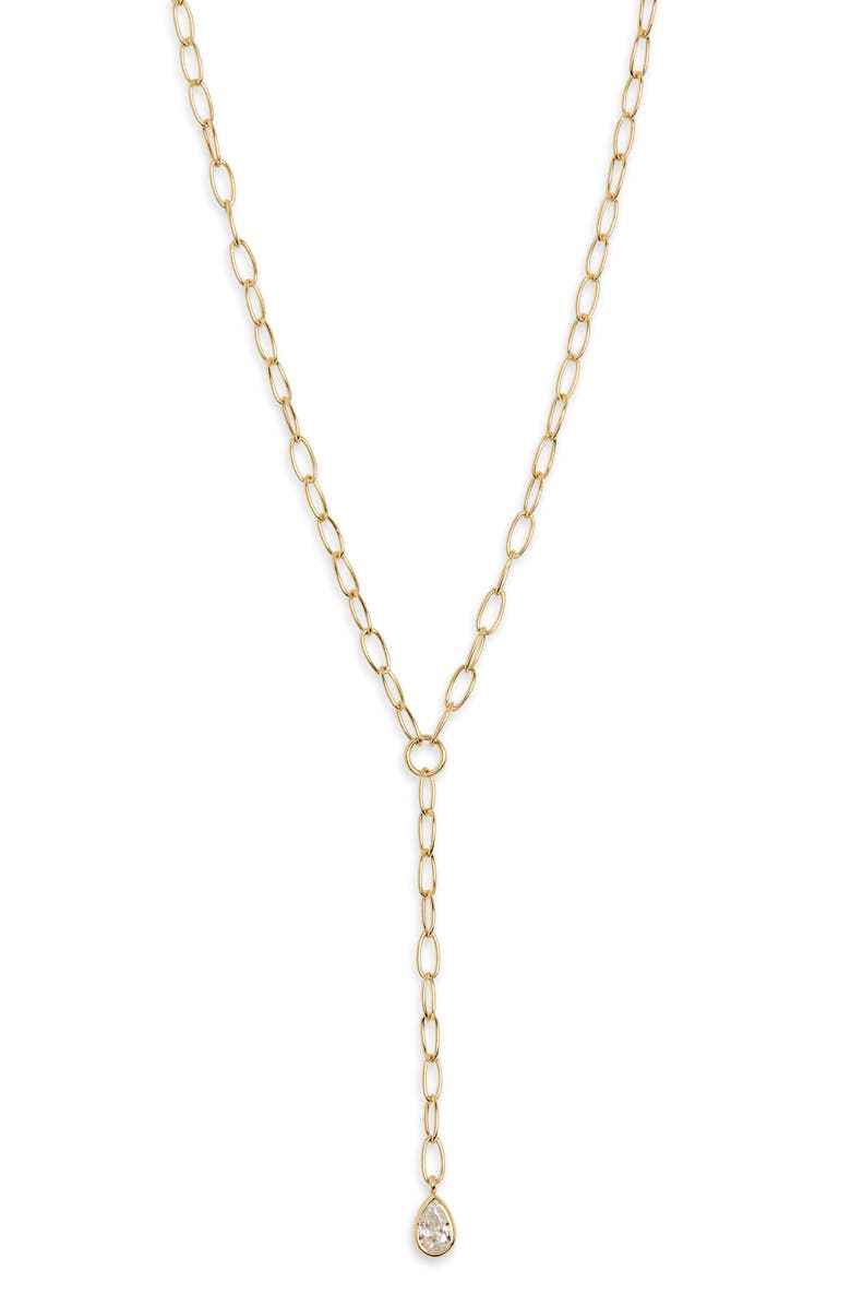 ARGENTO VIVO Pear CZ Y-Drop Necklace, Alternate, color, Gold