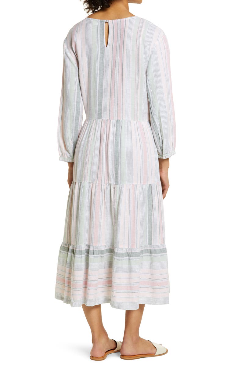 Caslon<sup>®</sup> Long Sleeve Tiered Midi Dress, Alternate, color, 