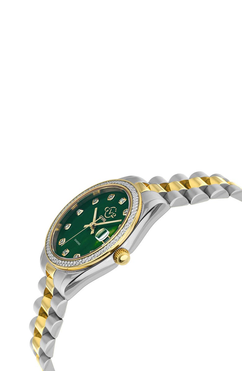 GV2 Turin Swiss Diamond Bracelet Watch, 32mm - 0.15ct., Alternate, color, Two Toned Ss Ipyg