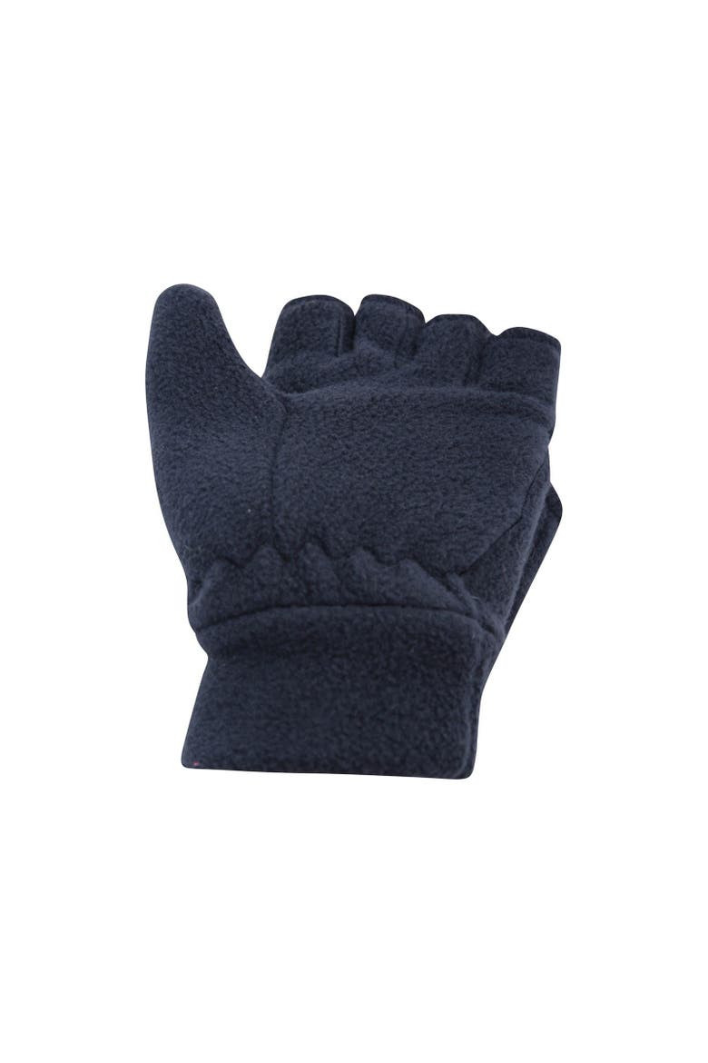 Childrens/Kids Fingerless Fleece Mittens, Alternate, color, Navy