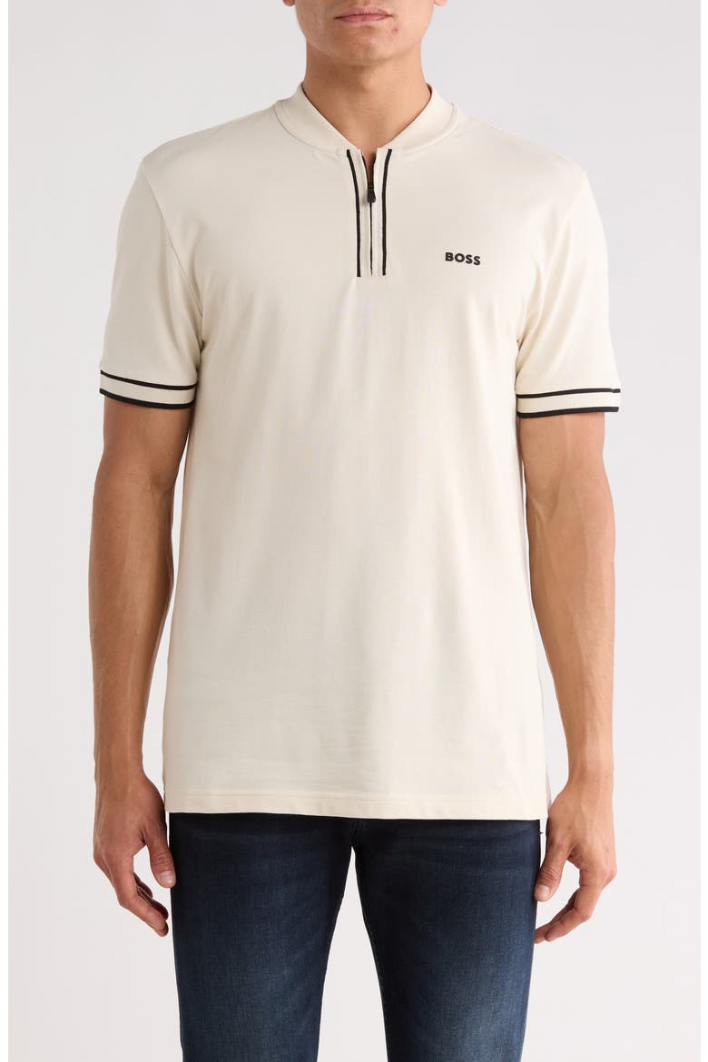 Pariq Quarter Zip Knit Polo, Main, color, OPEN WHITE