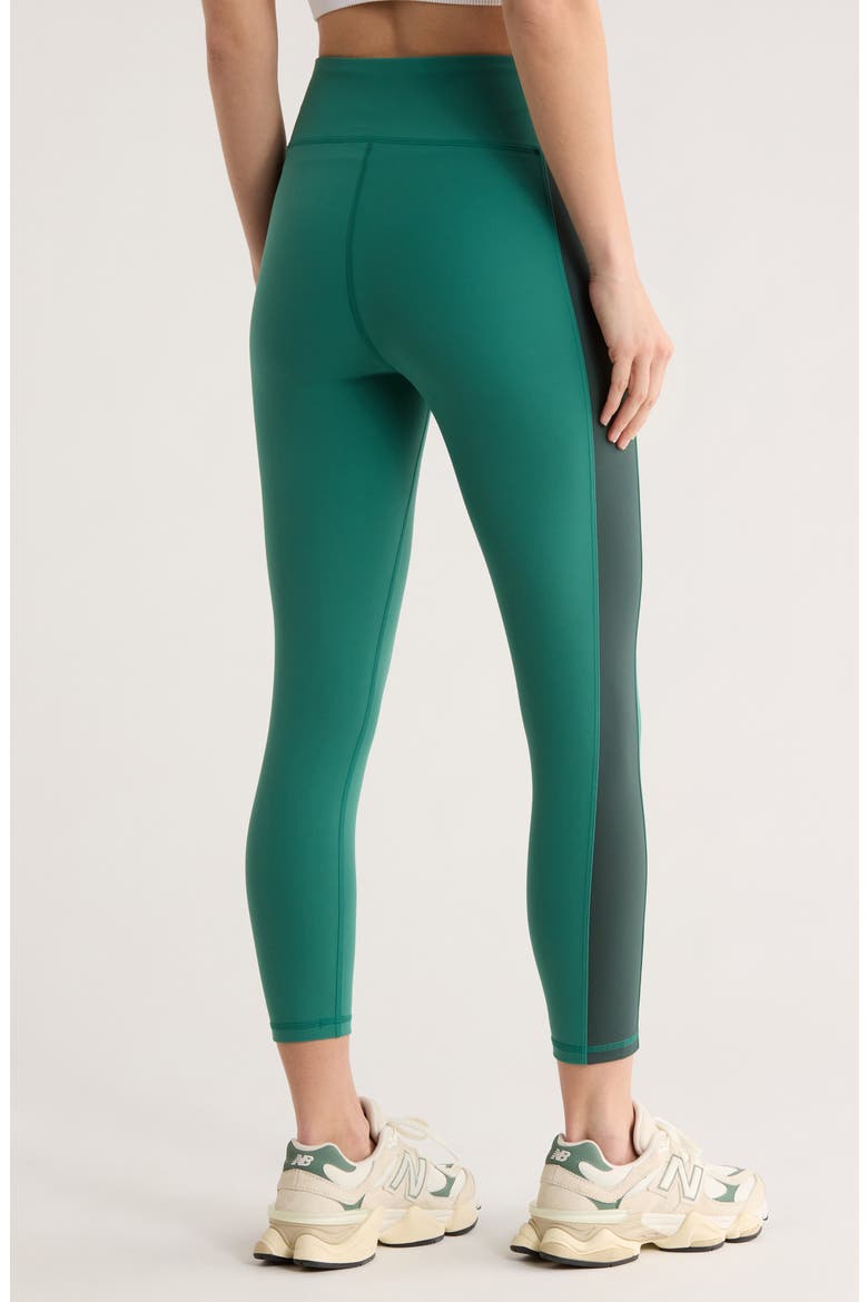 Perform Colorblock High Waist 7/8 Leggings, Alternate, color, GREEN HEIRLOOM-GREEN