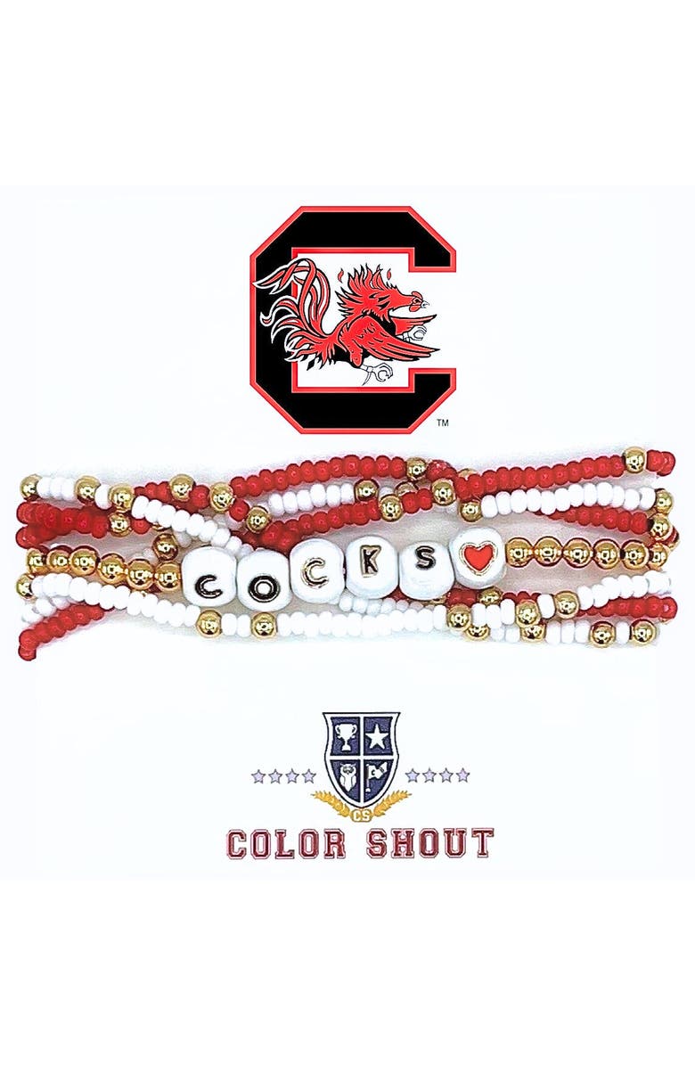 Color Shout South Carolina Lucky 7 Bracelet Set, Main, color, Yellow Gold